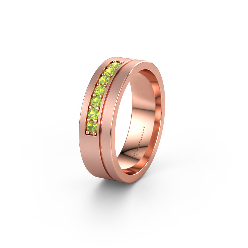 Immagine di Fede nuziale WH0312L16AM 585 oro rosa ±6 x 1,7 mm Peridoto