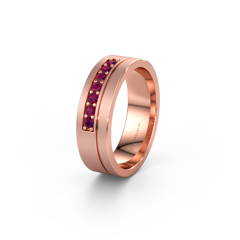 Immagine di Fede nuziale WH0312L16AM 585 oro rosa ±6 x 1,7 mm Rodolite