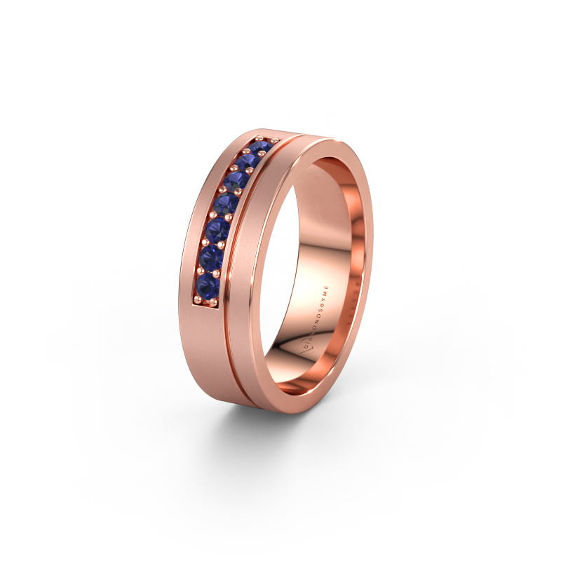 Immagine di Fede nuziale WH0312L16AM 585 oro rosa ±6 x 1,7 mm Zaffiro