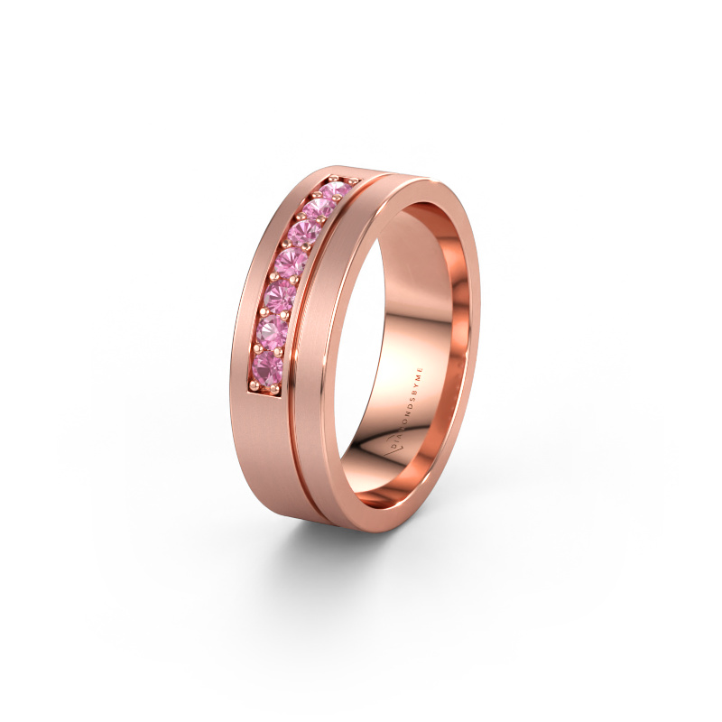 Bild av Vigselring WH0312L16AM 585 roséguld ±6 x 1,7 mm Rosa safir