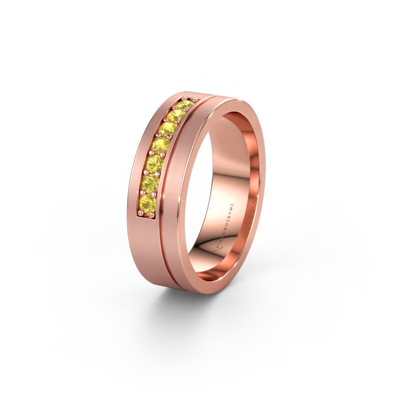 Immagine di Fede nuziale WH0312L16AM 585 oro rosa ±6 x 1,7 mm Zaffiro giallo