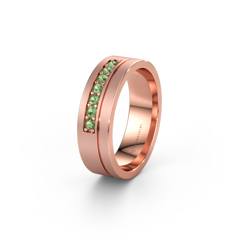 Bild av Vigselring WH0312L16AM 585 roséguld ±6 x 1,7 mm Grön turmalin