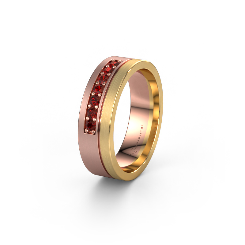 Image of Wedding ring WH0312L16AM 585 rose gold ±6x1.7 mm Garnet