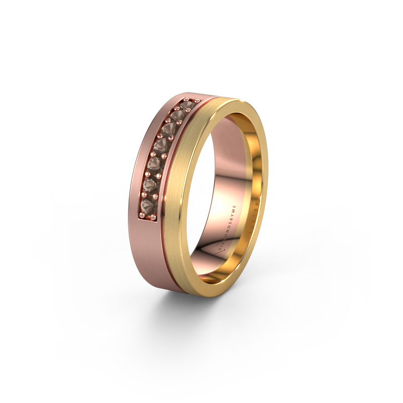 Afbeelding van Trouwring WH0312L16AM 585 rosé goud ±6x1.7 mm Rookkwarts