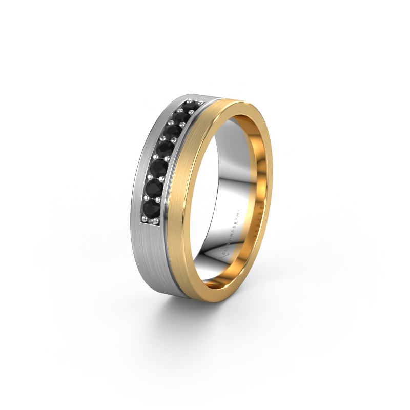 Bild von Ehering WH0312L16AM 585 Weißgold ±6x1.7 mm Schwarz Diamant