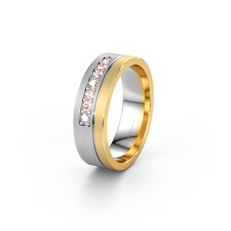 Immagine di Fede nuziale WH0312L16AM 585 oro bianco ±6 x 1,7 mm Morganite champagne