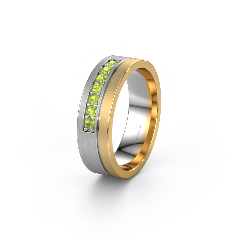Image of Wedding ring WH0312L16AM 585 white gold ±0.24x0.07 in Peridot