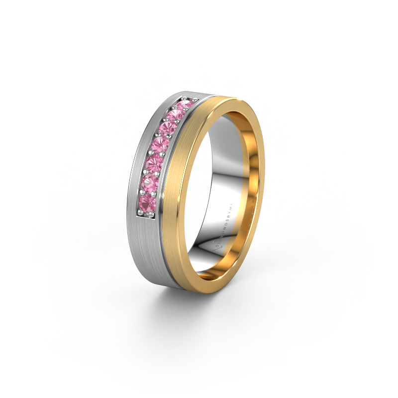 Image of Wedding ring WH0312L16AM 585 white gold ±0.24x0.07 in Pink sapphire