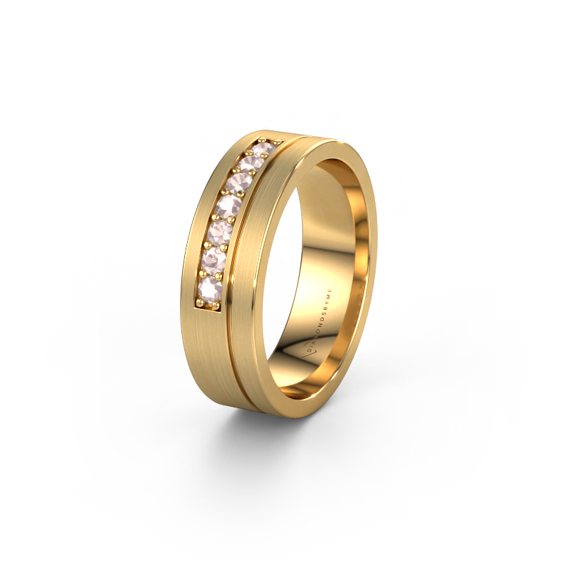 Image of Wedding ring WH0312L16AM 585 gold ±6x1.7 mm Morganite champagne
