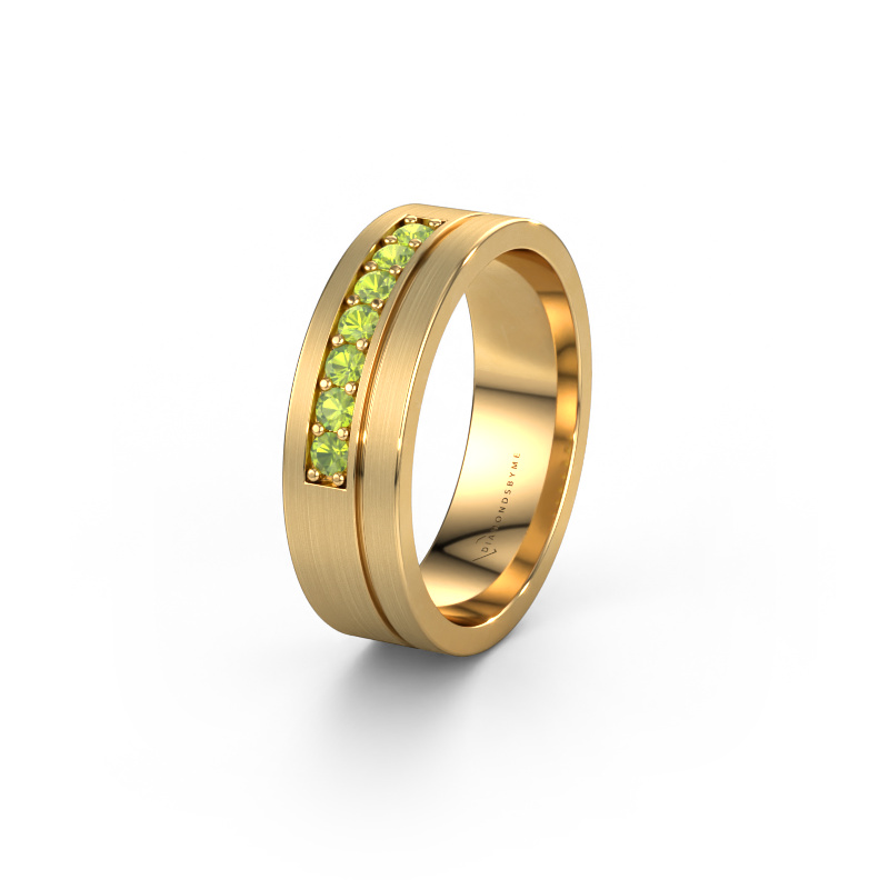 Image of Wedding ring WH0312L16AM 585 gold ±6x1.7 mm Peridot