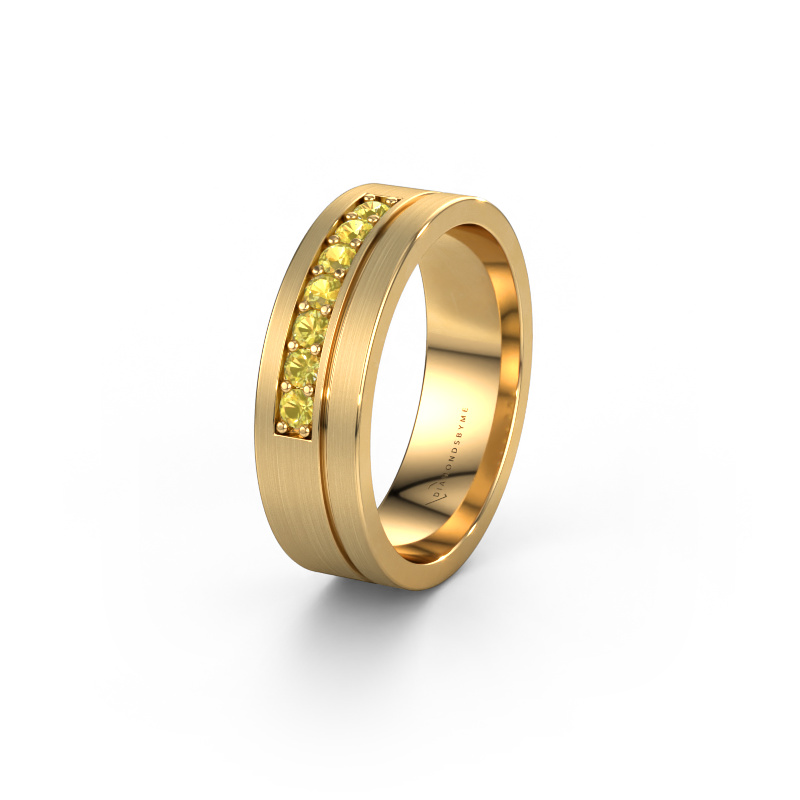 Image of Wedding ring WH0312L16AM 585 gold ±0.24x0.07 in Yellow sapphire