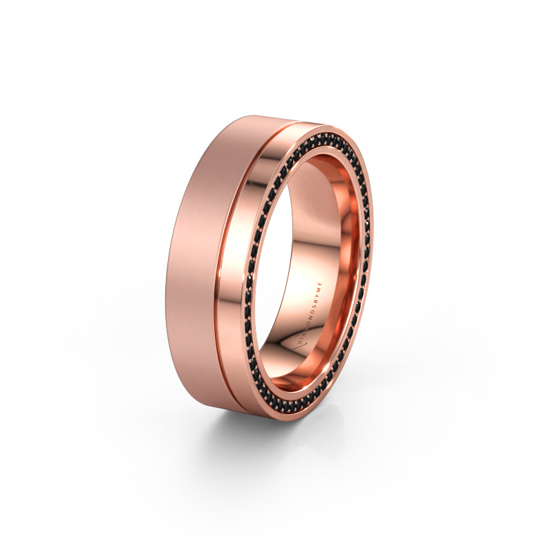 Bild av Vigselring WH0313L16B 585 roséguld ±6 x 2 mm Svart diamant