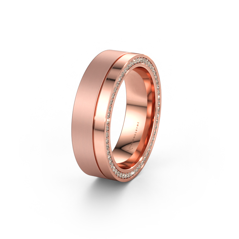 Immagine di Fede nuziale WH0313L16B 585 oro rosa ±6 x 2 mm Diamante marrone