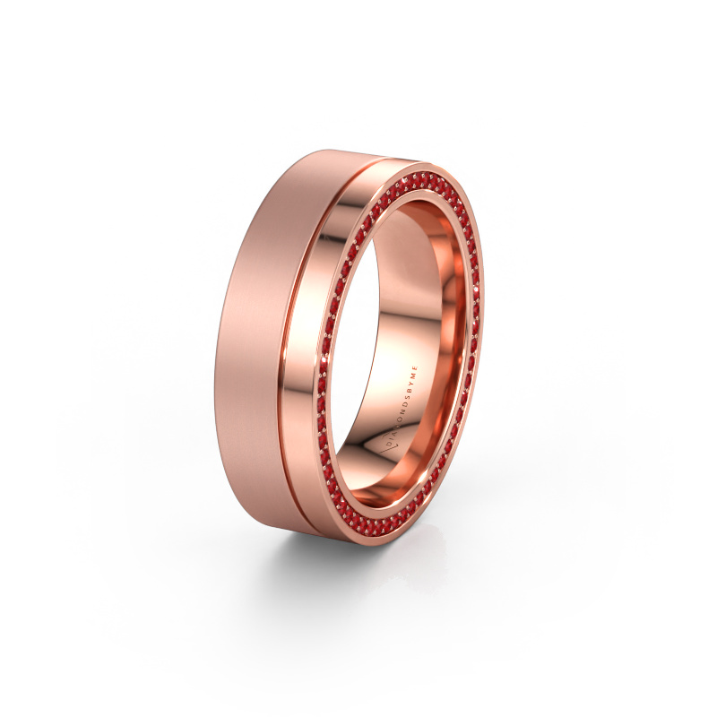 Immagine di Fede nuziale WH0313L16B 585 oro rosa ±6 x 2 mm Rubino