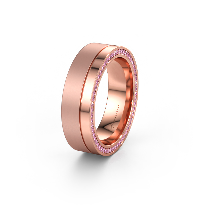 Bild av Vigselring WH0313L16B 585 roséguld ±6 x 2 mm Rosa safir