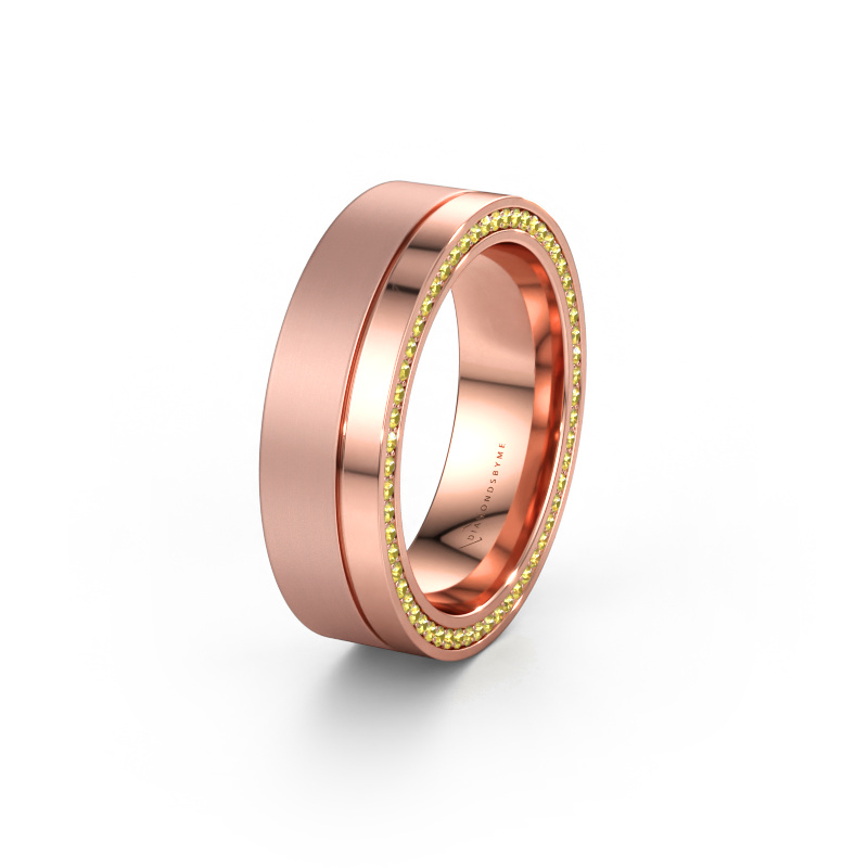 Immagine di Fede nuziale WH0313L16B 585 oro rosa ±6 x 2 mm Zaffiro giallo