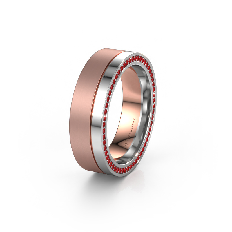 Afbeelding van Trouwring WH0313L16B 585 rosé goud ±6x2 mm Robijn