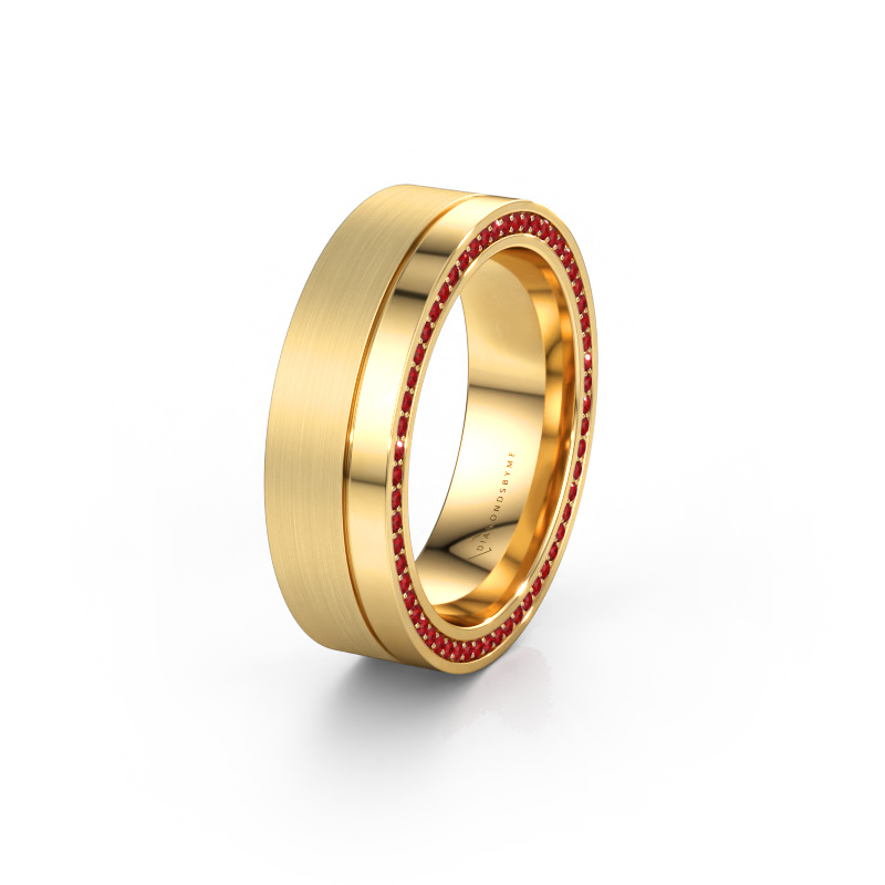 Immagine di Fede nuziale WH0313L16B 585 oro ±6 x 2 mm Rubino