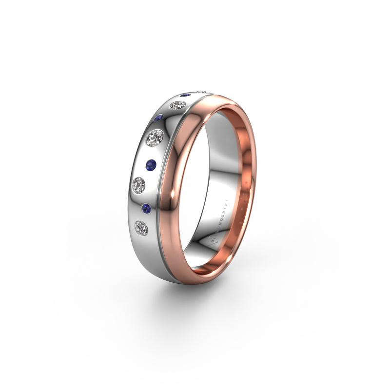 Image of Wedding ring WH0317L36AP 585 white gold ±0.24x0.07 in Sapphire