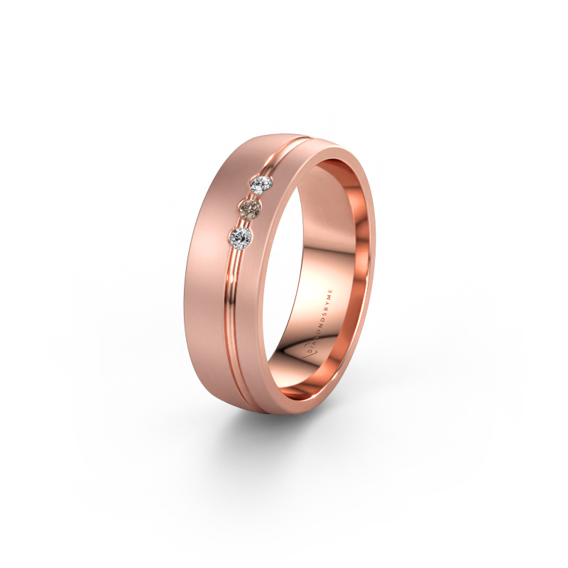 Bild av Vigselring WH0322L25AM 585 roséguld ±6 x 1,7 mm Brun diamant