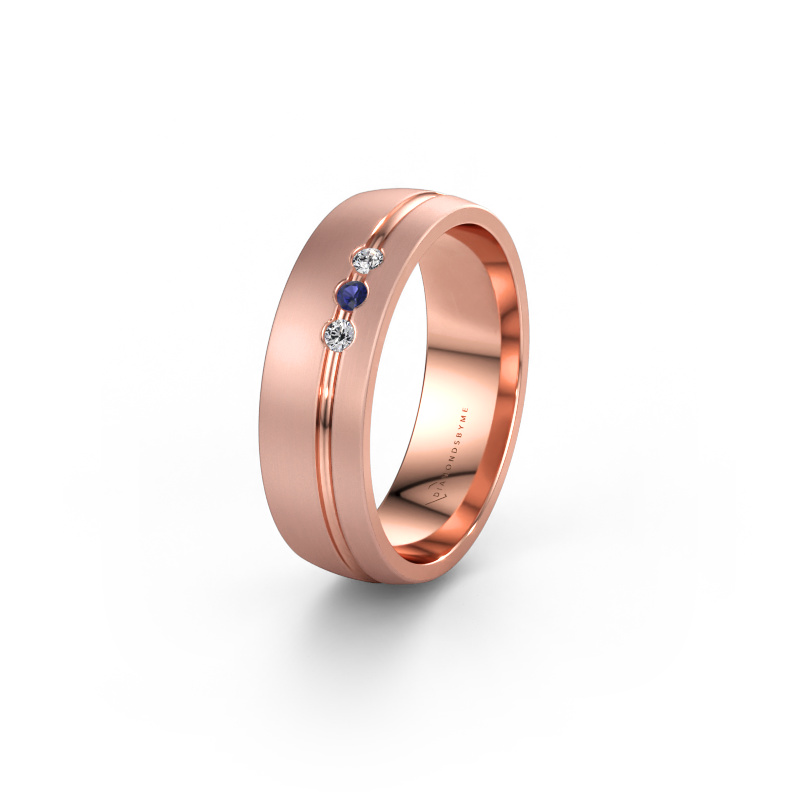 Bild av Vigselring WH0322L25AM 585 roséguld ±6 x 1,7 mm Safir