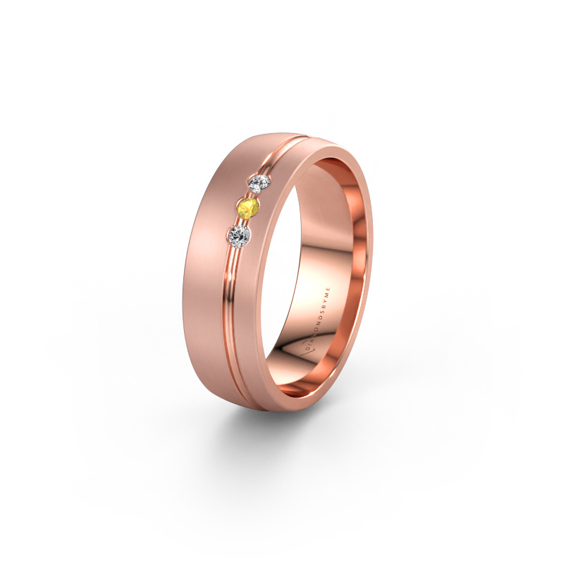 Bild av Vigselring WH0322L25AM 585 roséguld ±6 x 1,7 mm Gul safir