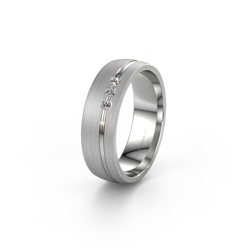 Image of Wedding ring WH0322L25AM 585 white gold ±0.24x0.07 in Zirconia