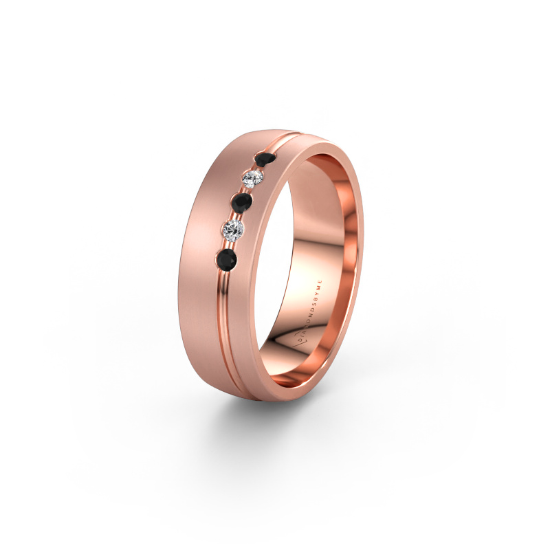 Bild av Vigselring WH0323L25AM 585 roséguld ±6 x 1,7 mm Svart diamant