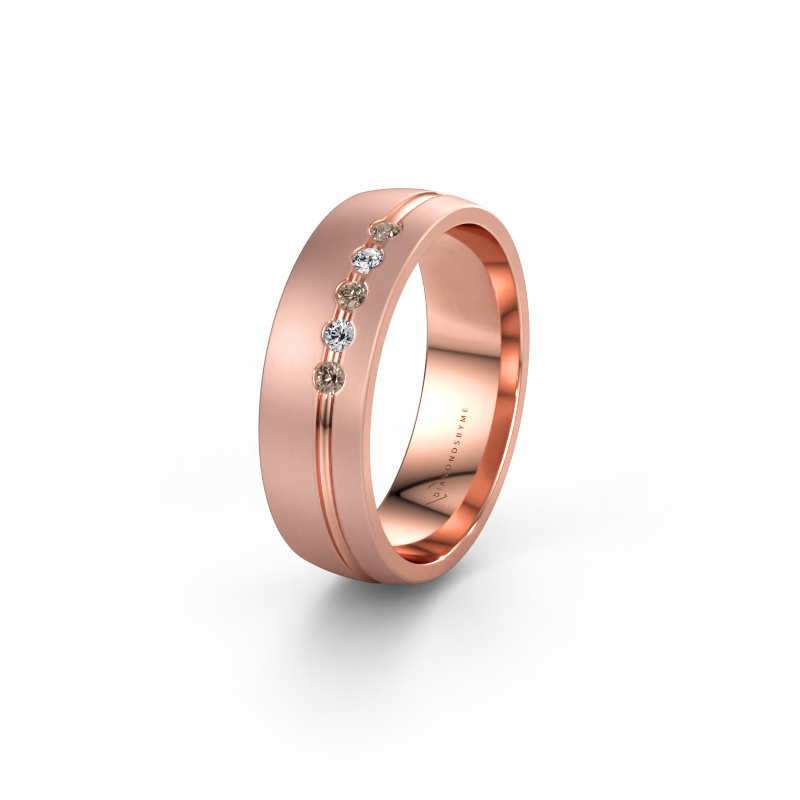 Immagine di Fede nuziale WH0323L25AM 585 oro rosa ±6 x 1,7 mm Diamante marrone