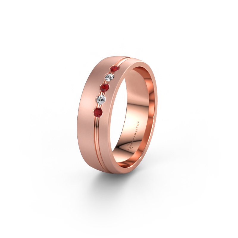 Immagine di Fede nuziale WH0323L25AM 585 oro rosa ±6 x 1,7 mm Rubino