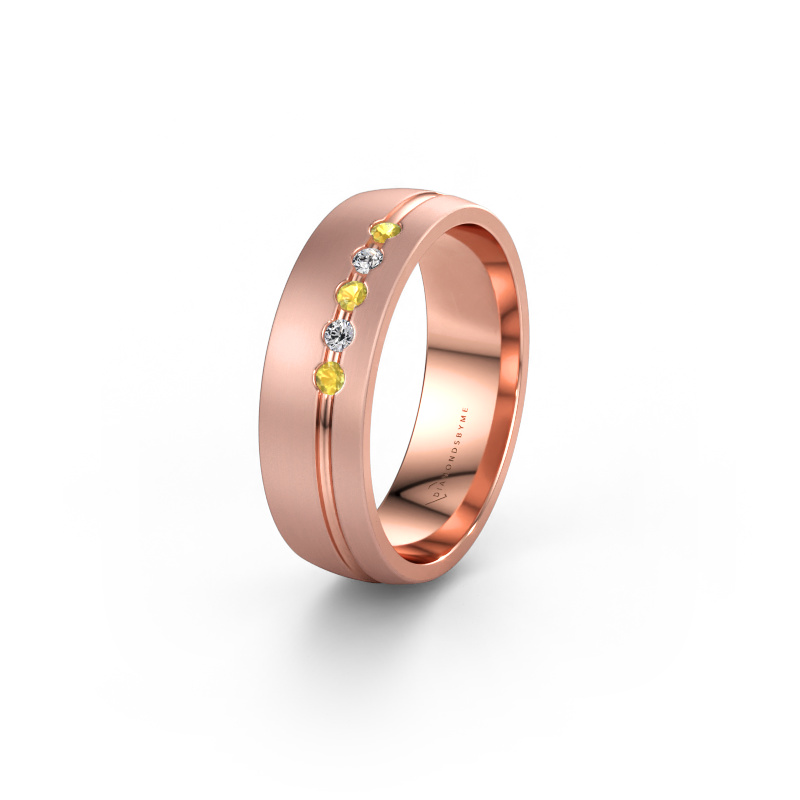 Bild av Vigselring WH0323L25AM 585 roséguld ±6 x 1,7 mm Gul safir