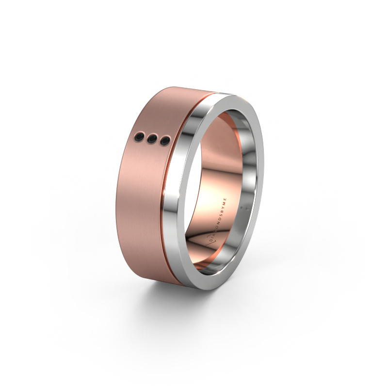 Bild von Trauring WH0325L17APM 585 Roségold ±7x1.7 mm Schwarz Diamant