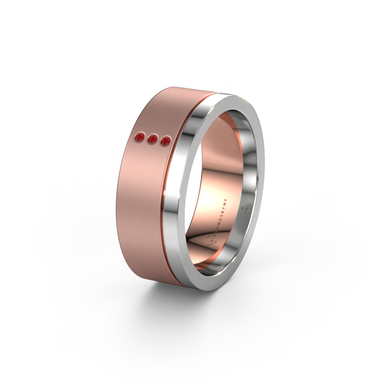 Image of Wedding ring WH0325L17APM 585 rose gold ±0.28x0.07 in Ruby