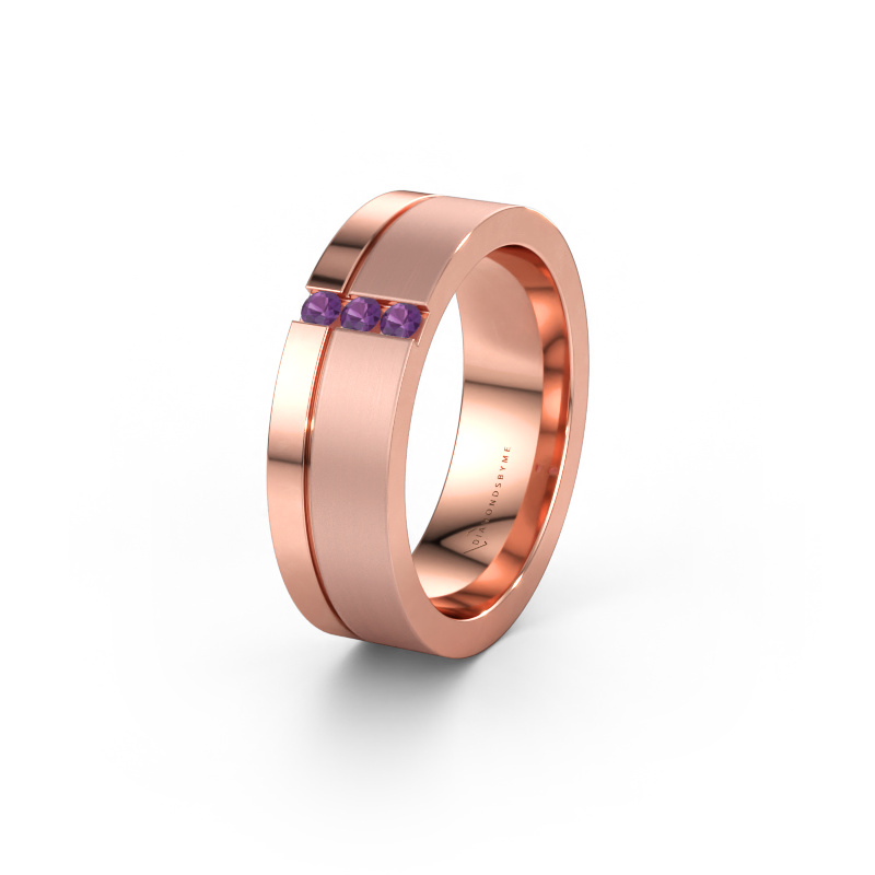 Immagine di Fede nuziale WH0327L16B 585 oro rosa ±6 x 2 mm Ametista