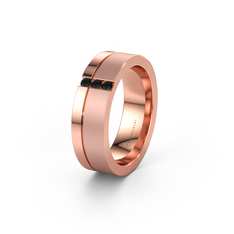 Immagine di Fede nuziale WH0327L16B 585 oro rosa ±6 x 2 mm Diamante nero