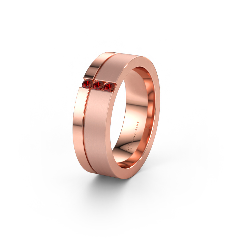 Immagine di Fede nuziale WH0327L16B 585 oro rosa ±6 x 2 mm Granato