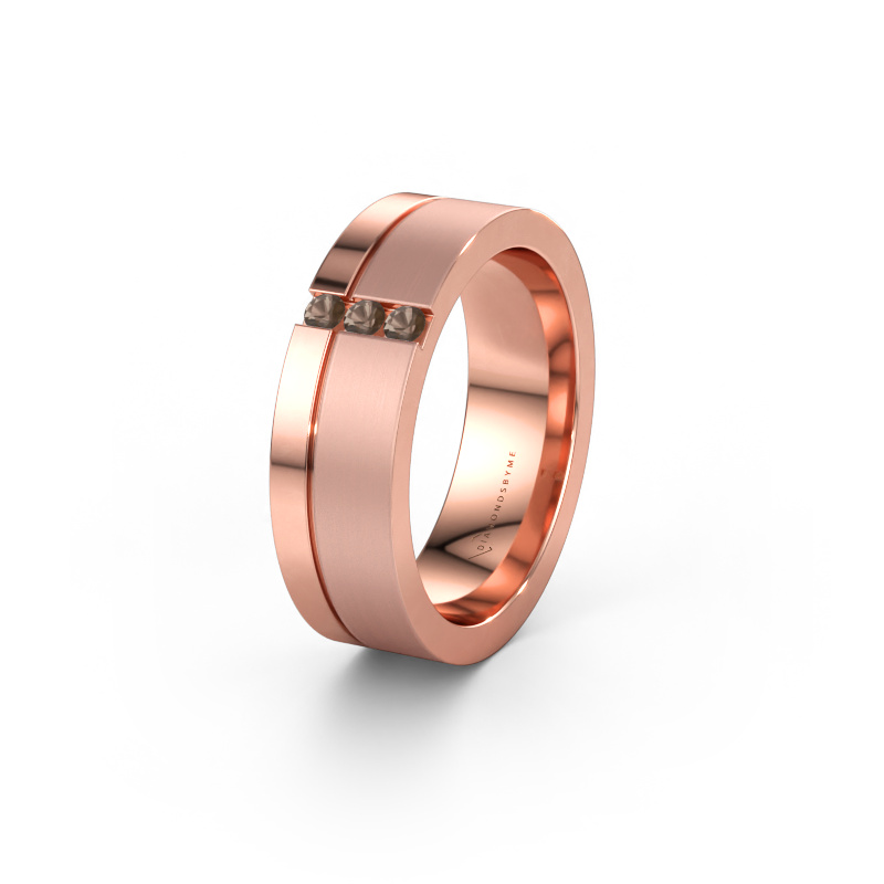 Bild av Vigselring WH0327L16B 585 roséguld ±6 x 2 mm Rökkvarts