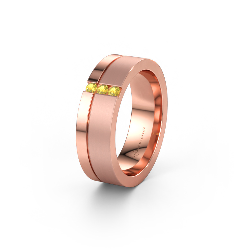 Immagine di Fede nuziale WH0327L16B 585 oro rosa ±6 x 2 mm Zaffiro giallo