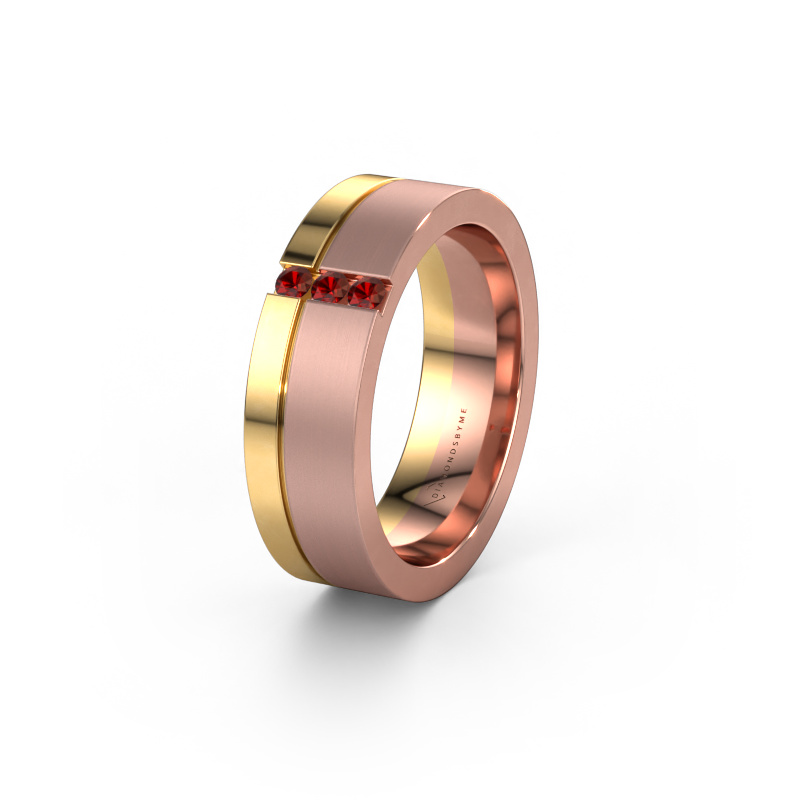 Bild von Trauring WH0327L16B 585 Roségold ±6x2 mm Granat