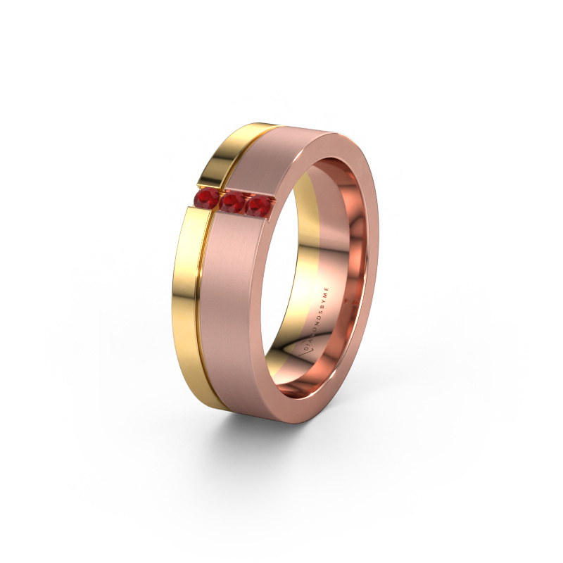 Image of Wedding ring WH0327L16B 585 rose gold ±0.24x0.08 in Ruby