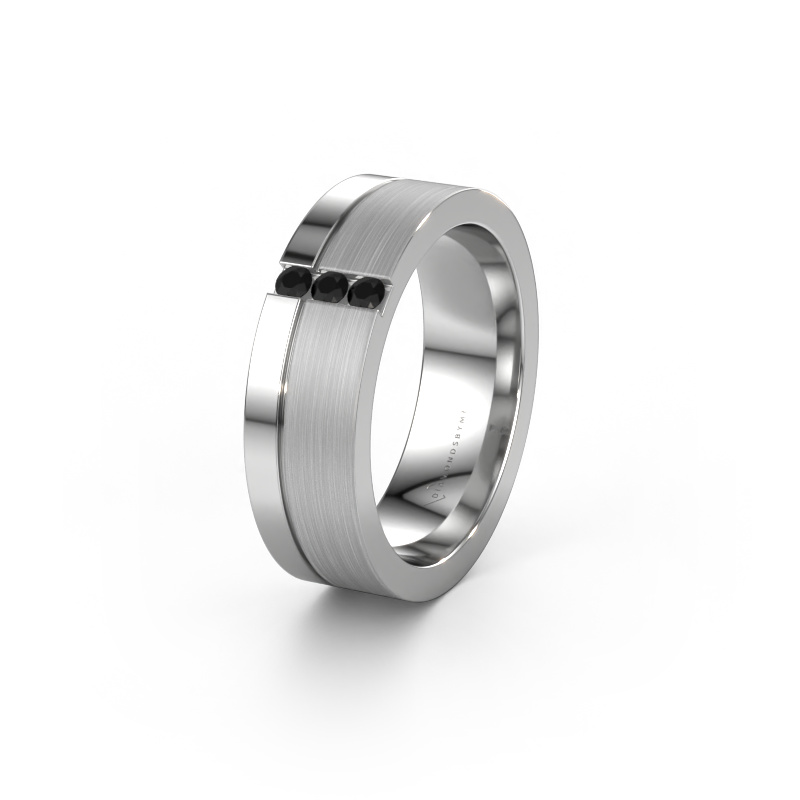Afbeelding van Trouwring WH0327L16B 950 platina ±6x2 mm Zwarte diamant