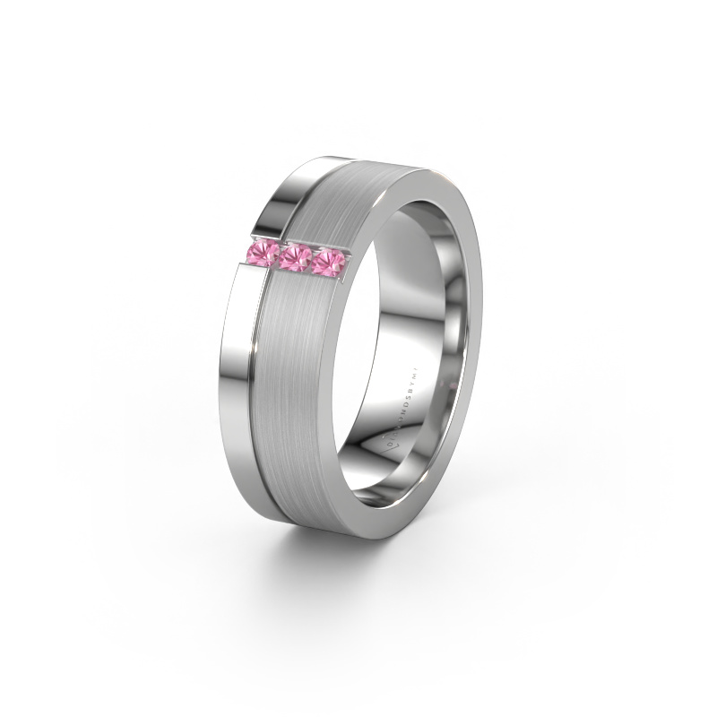 Bild von Trauring WH0327L16B 950 Platin ±6x2 mm Pink Saphir