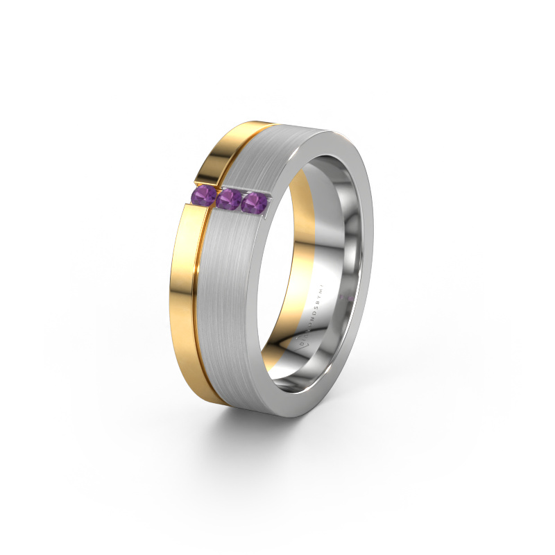 Image of Wedding ring WH0327L16B 585 white gold ±6x2 mm Amethyst