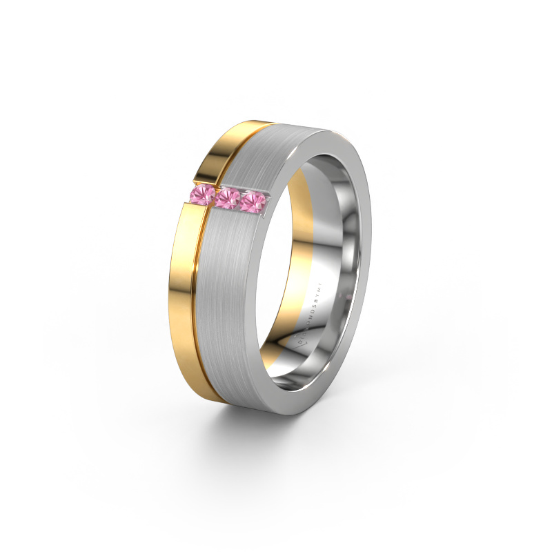 Bild von Trauring WH0327L16B 585 Weißgold ±6x2 mm Pink Saphir