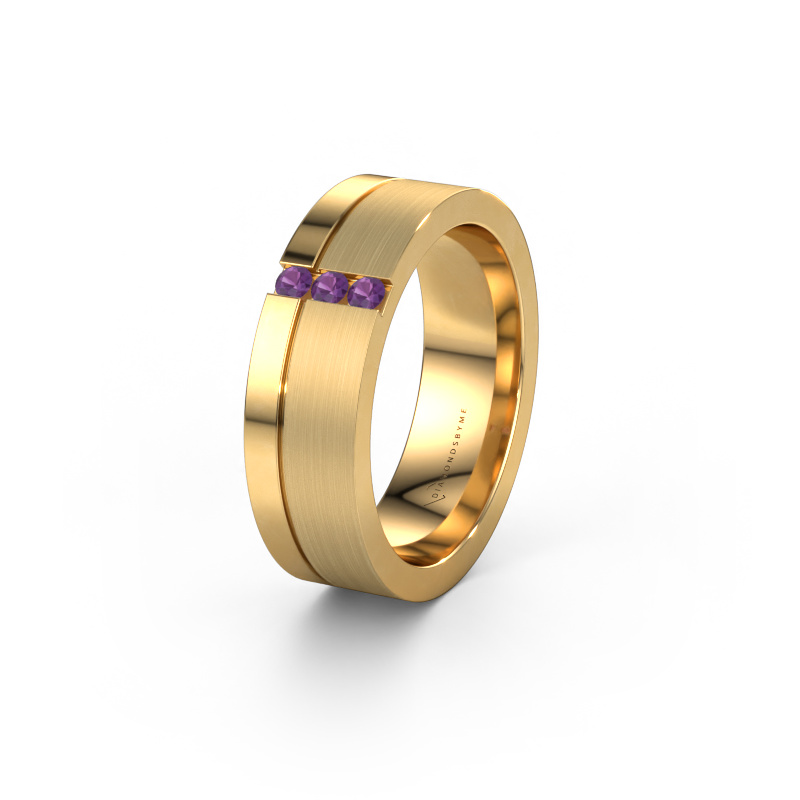 Image of Wedding ring WH0327L16B 585 gold ±0.24x0.08 in Amethyst