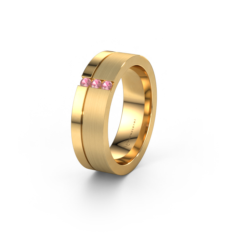 Bild von Trauring WH0327L16B 585 Gold ±6x2 mm Turmalin rosa