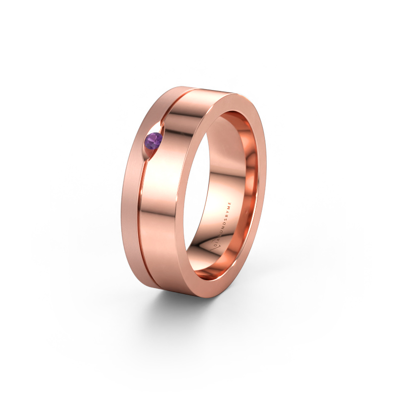 Bild av Vigselring WH0329L16B 585 roséguld ±6 x 2 mm Ametist