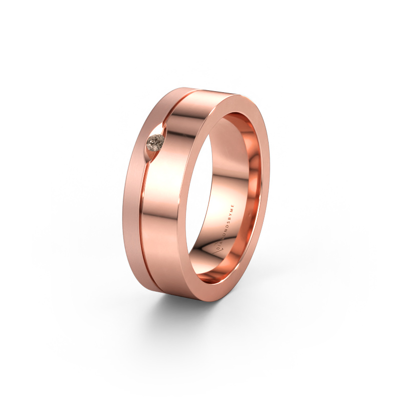Bild av Vigselring WH0329L16B 585 roséguld ±6 x 2 mm Brun diamant