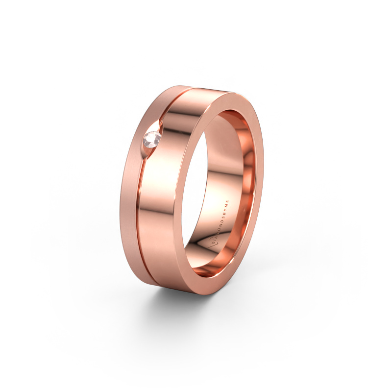 Bild av Vigselring WH0329L16B 585 roséguld ±6 x 2 mm Champagnefärgad morganit