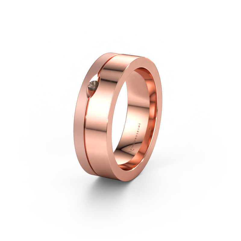 Bild av Vigselring WH0329L16B 585 roséguld ±6 x 2 mm Rökkvarts